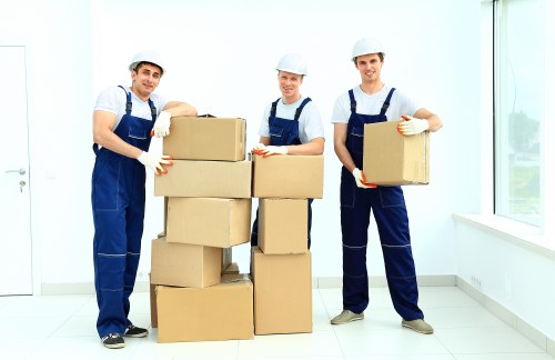 Prepared moving boxes and packing materials for a relocation in Kew