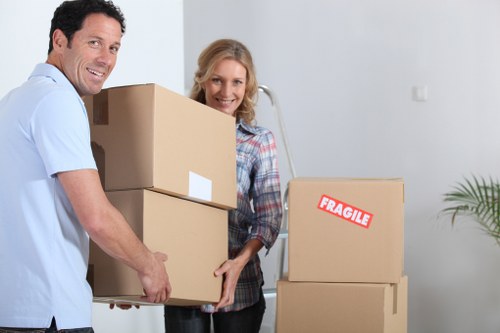 Preparation checklist and packed moving boxes ready for removals in Kew