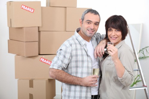Preparation checklist and packed boxes for a house move